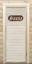 Дверь с резной вставкой. «Sauna»