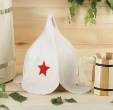 Шапка для сауны Буденовка светлая