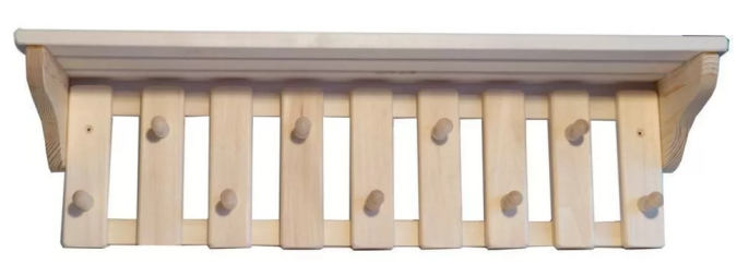 Полка с вешалкой. 9-рожковая фото 1