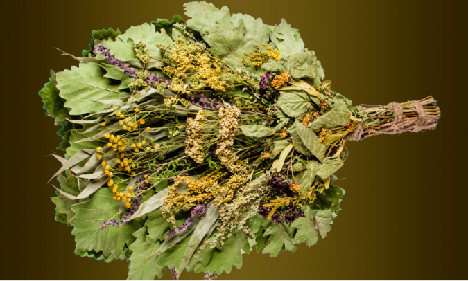 Веник дуб + букет трав фото 1